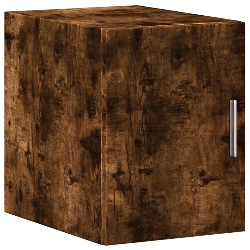 Opbergkast smal 30x42,5x225 cm bewerkt hout gerookt eikenkleur