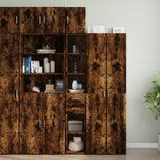 Opbergkast smal 30x42,5x225 cm bewerkt hout gerookt eiken