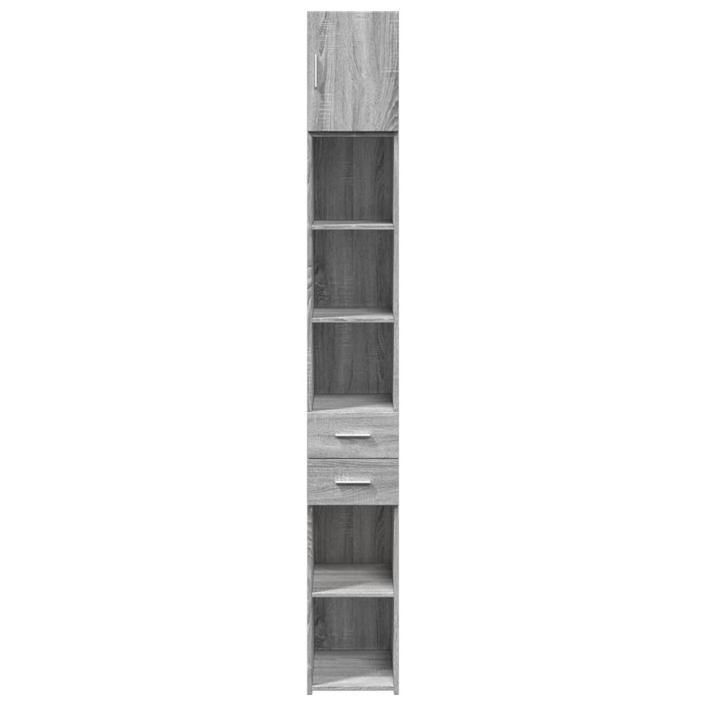 Opbergkast smal 30x42,5x225 cm bewerkt hout grijs sonoma eiken