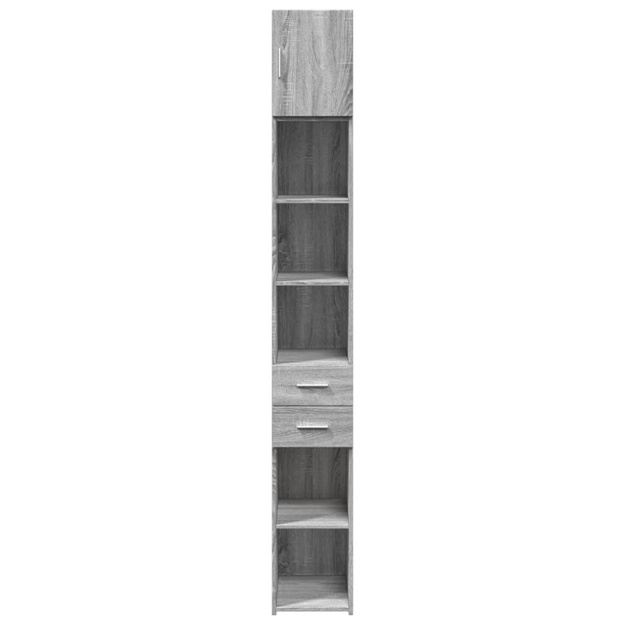 Opbergkast smal 30x42,5x225 cm bewerkt hout grijs sonoma eiken