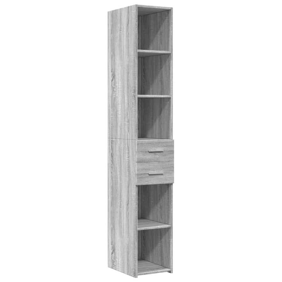 Opbergkast smal 30x42,5x225 cm bewerkt hout grijs sonoma eiken