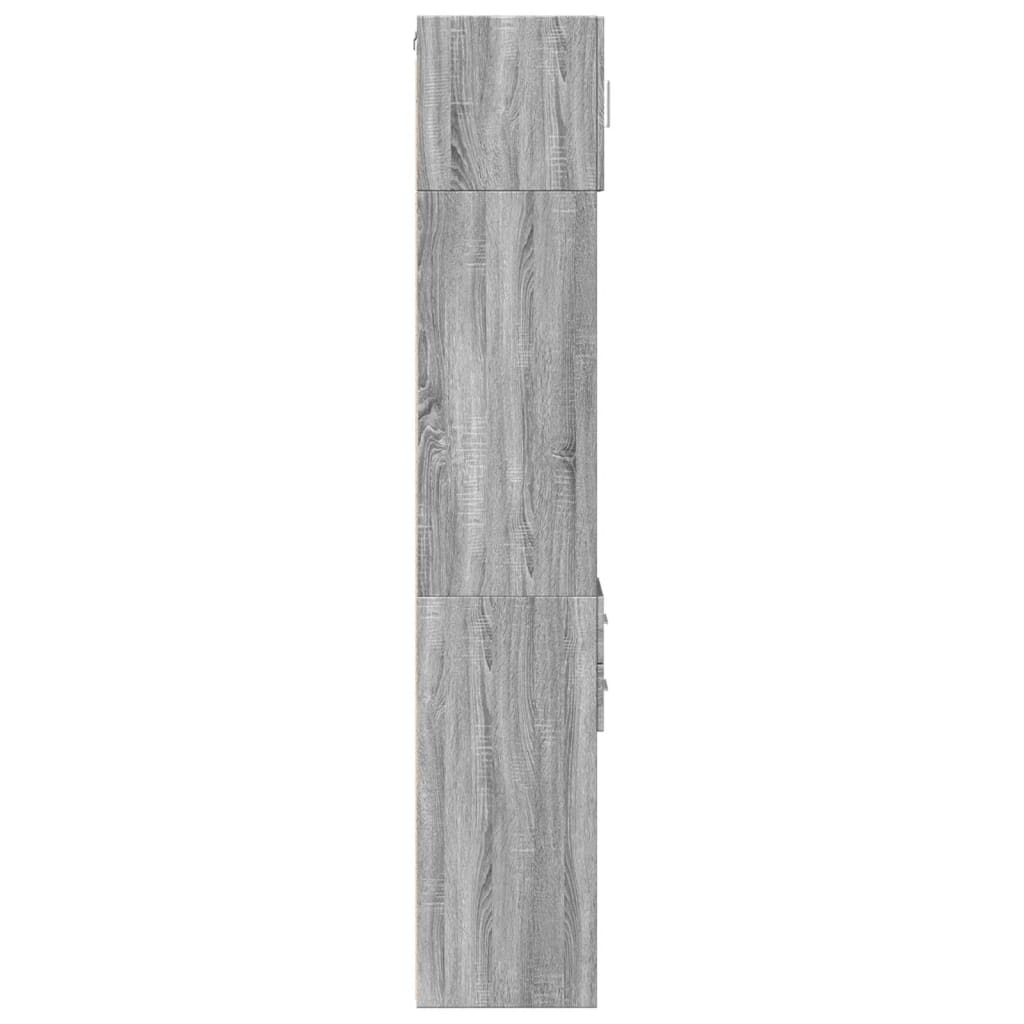 Opbergkast smal 30x42,5x225 cm bewerkt hout grijs sonoma eiken