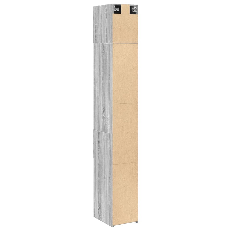Opbergkast smal 30x42,5x225 cm bewerkt hout grijs sonoma eiken