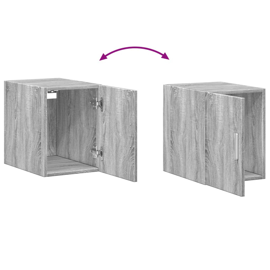 Opbergkast smal 30x42,5x225 cm bewerkt hout grijs sonoma eiken