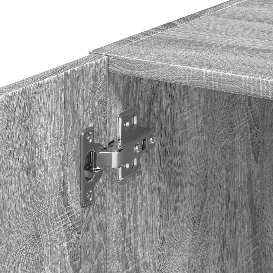 Opbergkast smal 30x42,5x225 cm bewerkt hout grijs sonoma eiken