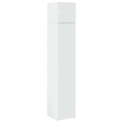 Opbergkast Smal 40X42,5X225 Cm Bewerkt Hout Wit