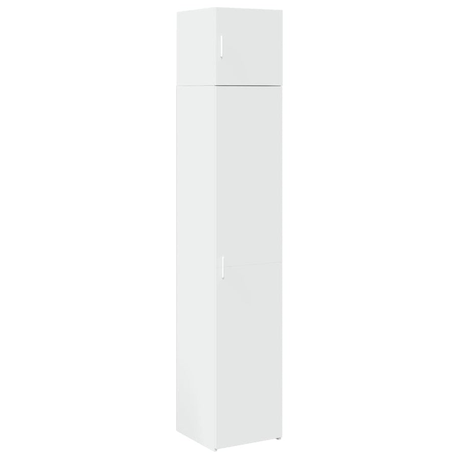 Opbergkast Smal 40X42,5X225 Cm Bewerkt Hout Wit