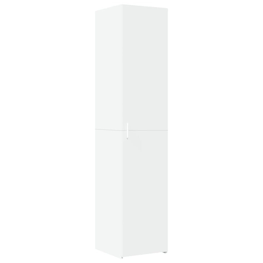 Opbergkast Smal 40X42,5X225 Cm Bewerkt Hout Wit