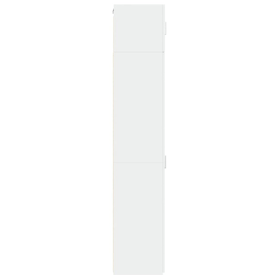 Opbergkast Smal 40X42,5X225 Cm Bewerkt Hout Wit