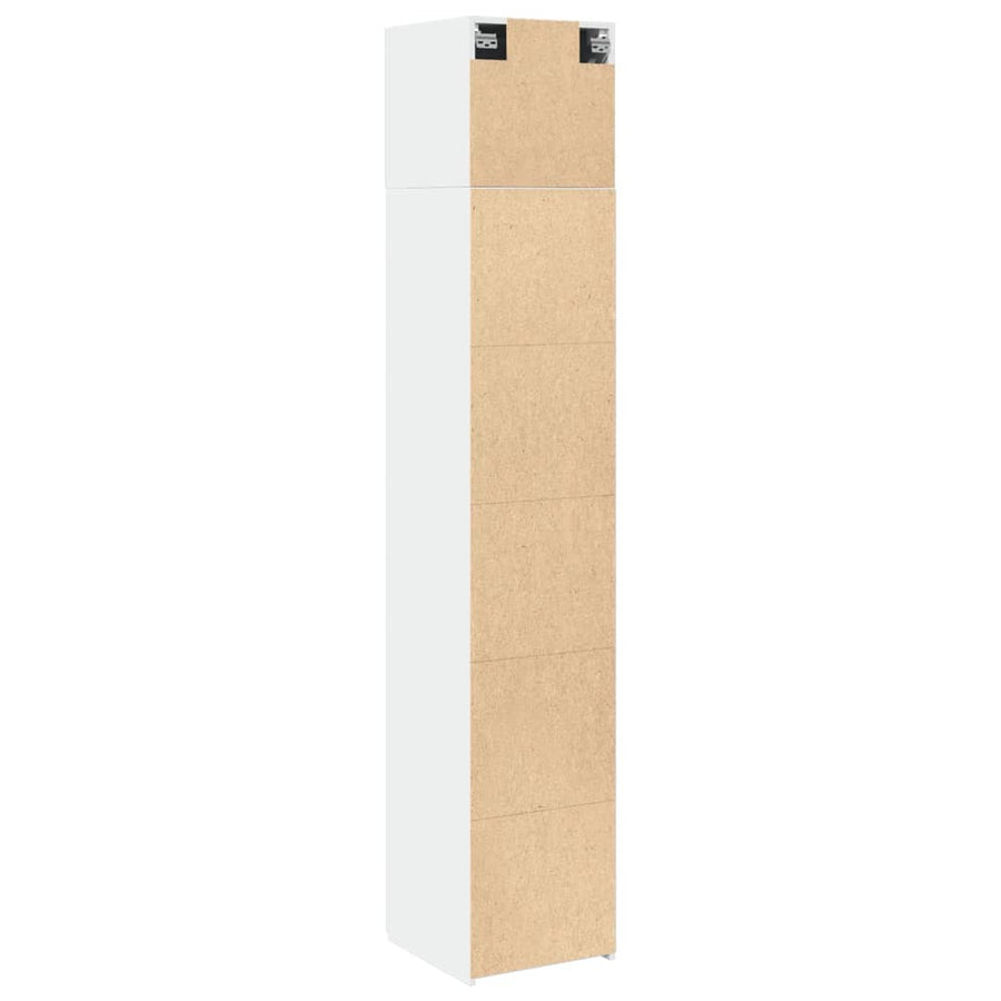 Opbergkast Smal 40X42,5X225 Cm Bewerkt Hout Wit