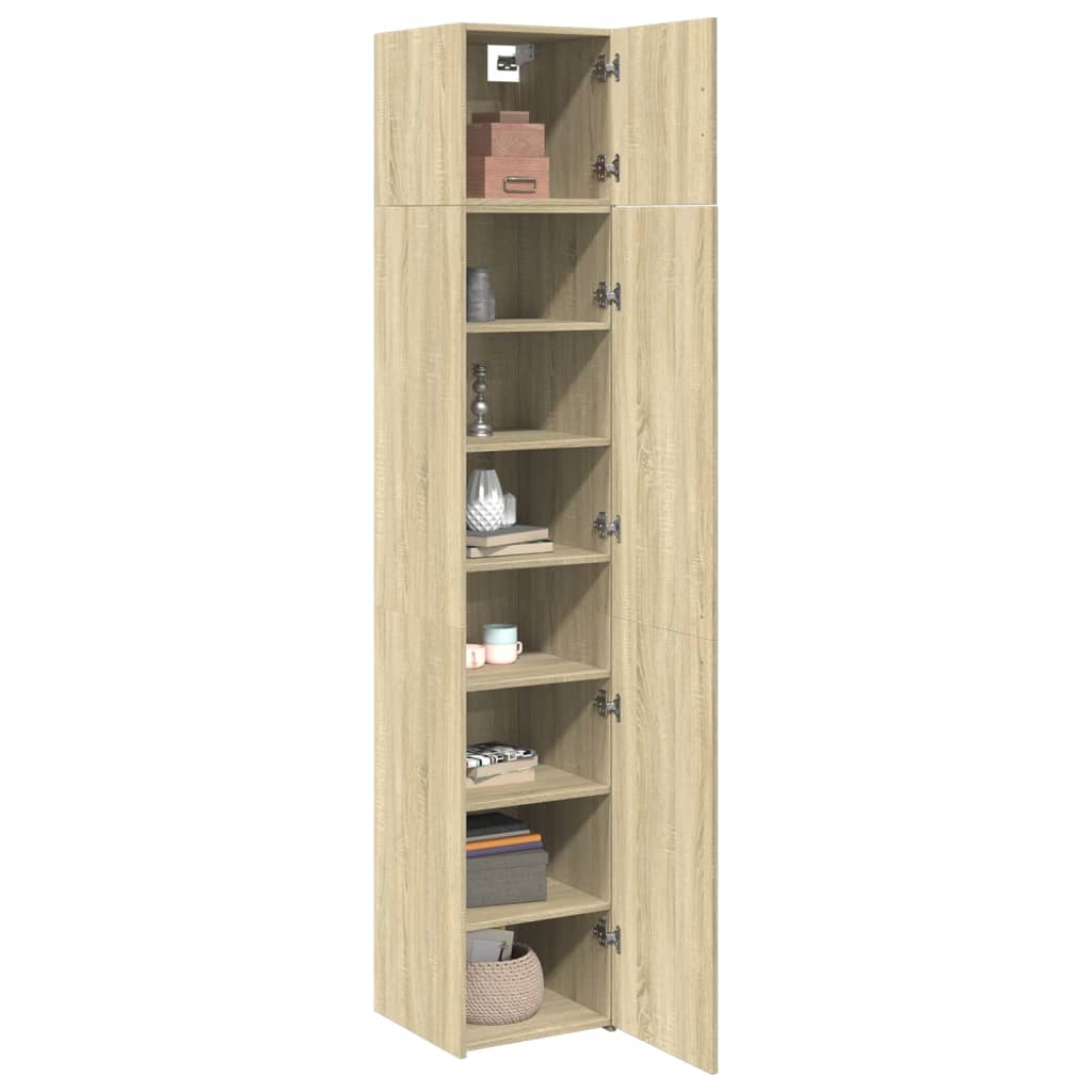 Opbergkast Smal 40X42,5X225 Cm Bewerkt Hout Kleurig Sonoma eiken