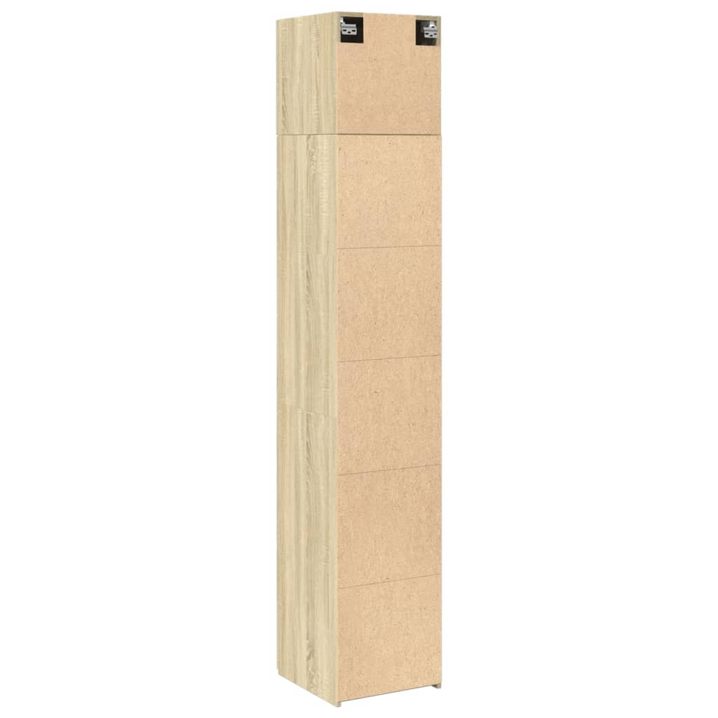 Opbergkast Smal 40X42,5X225 Cm Bewerkt Hout Kleurig Sonoma eiken