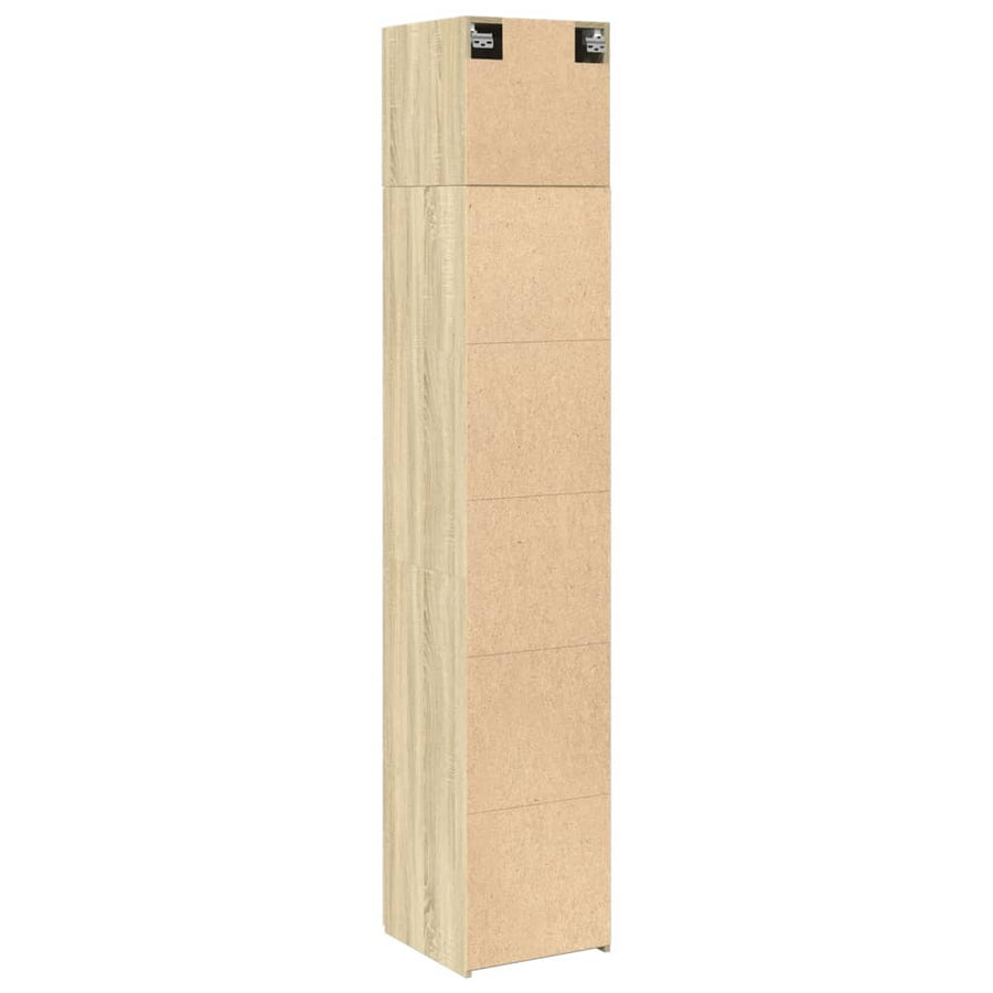 Opbergkast Smal 40X42,5X225 Cm Bewerkt Hout Kleurig Sonoma eiken
