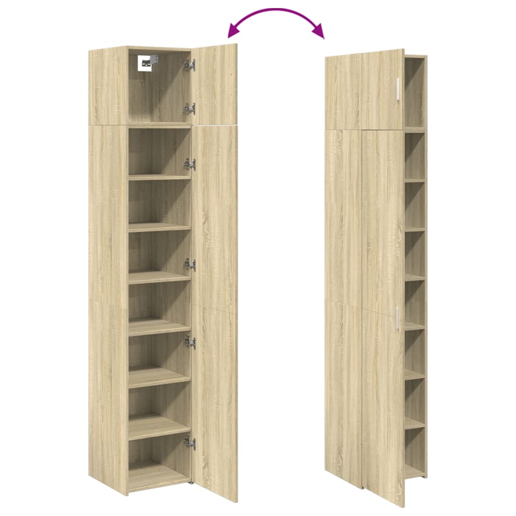 Opbergkast Smal 40X42,5X225 Cm Bewerkt Hout Kleurig Sonoma eiken