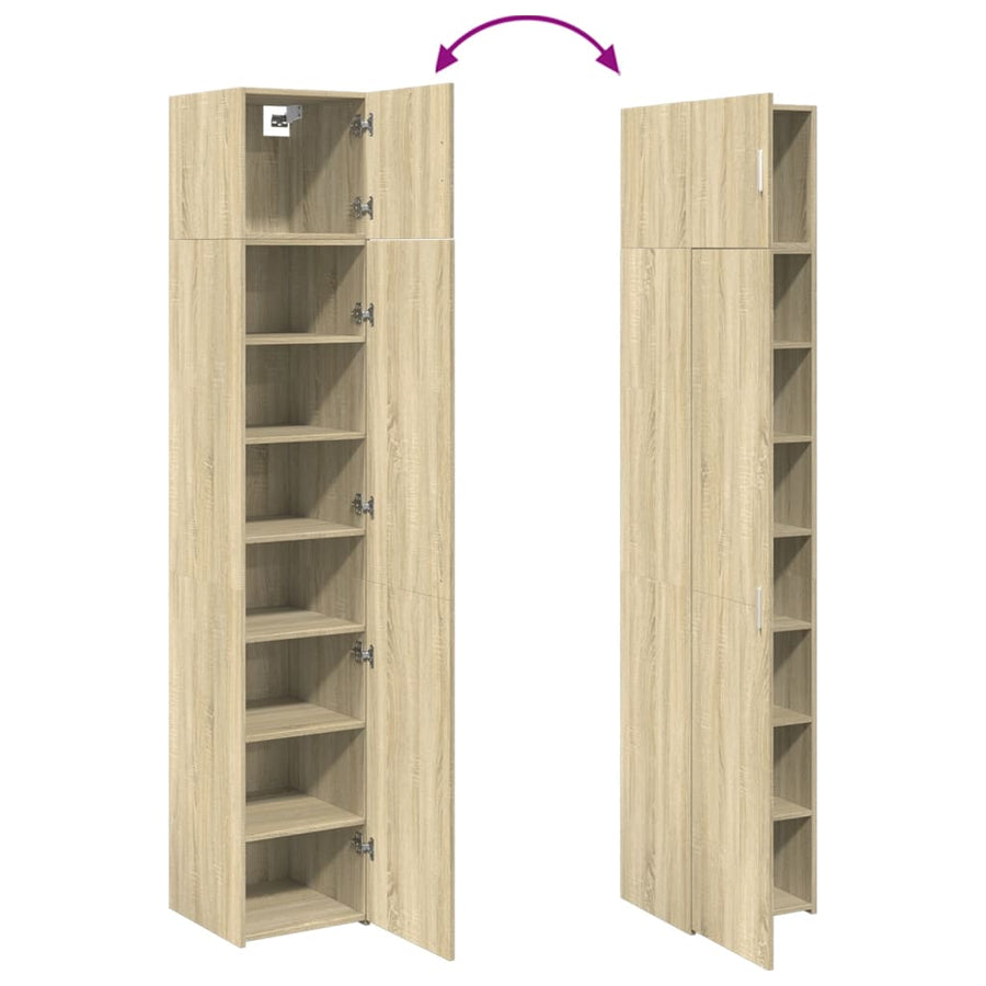Opbergkast Smal 40X42,5X225 Cm Bewerkt Hout Kleurig Sonoma eiken