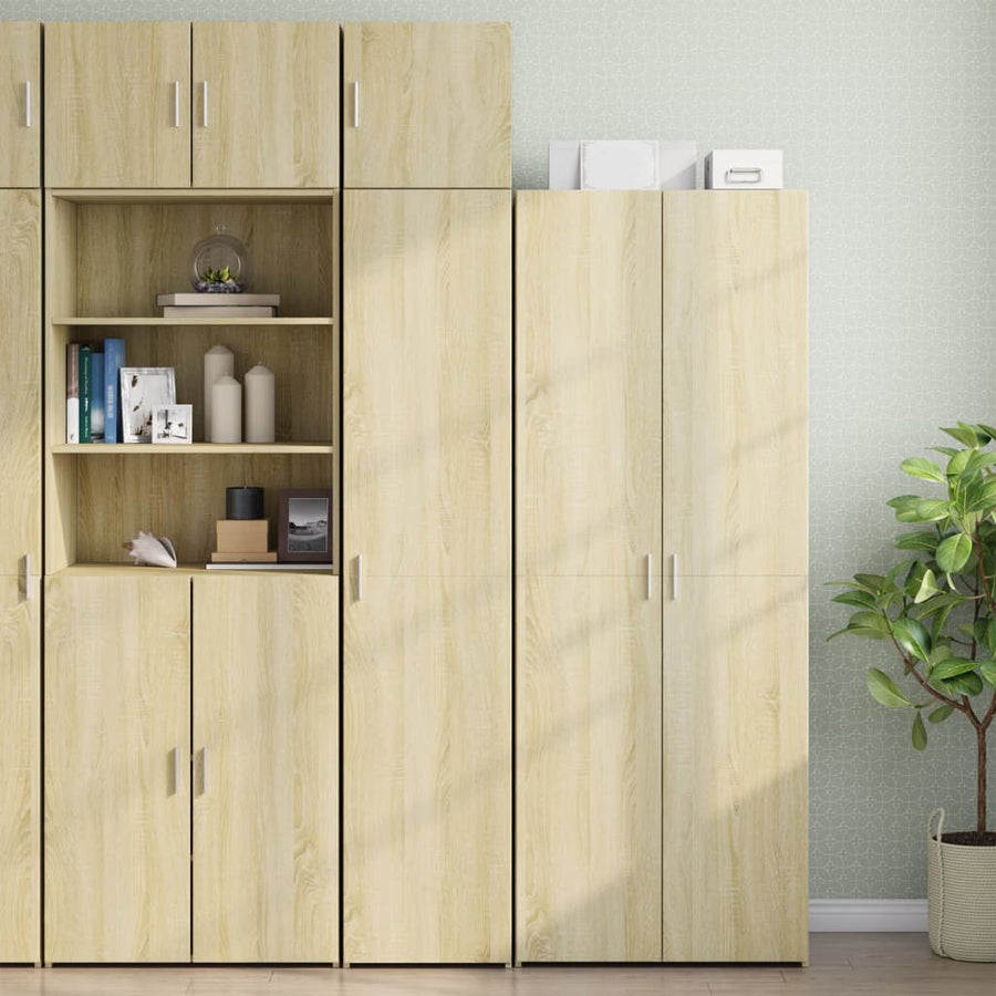 Opbergkast Smal 40X42,5X225 Cm Bewerkt Hout Kleurig Sonoma eiken