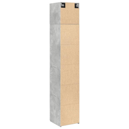 Opbergkast Smal 40X42,5X225 Cm Bewerkt Hout 1 40 x 42.5 x 225 cm Betongrijs
