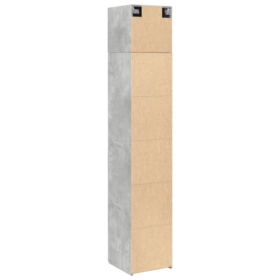 Opbergkast Smal 40X42,5X225 Cm Bewerkt Hout 1 40 x 42.5 x 225 cm Betongrijs
