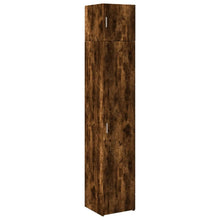 Opbergkast smal 40x42,5x225 cm bewerkt hout gerookt eikenkleur