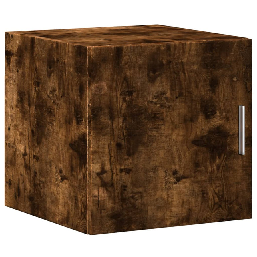 Opbergkast smal 40x42,5x225 cm bewerkt hout gerookt eikenkleur