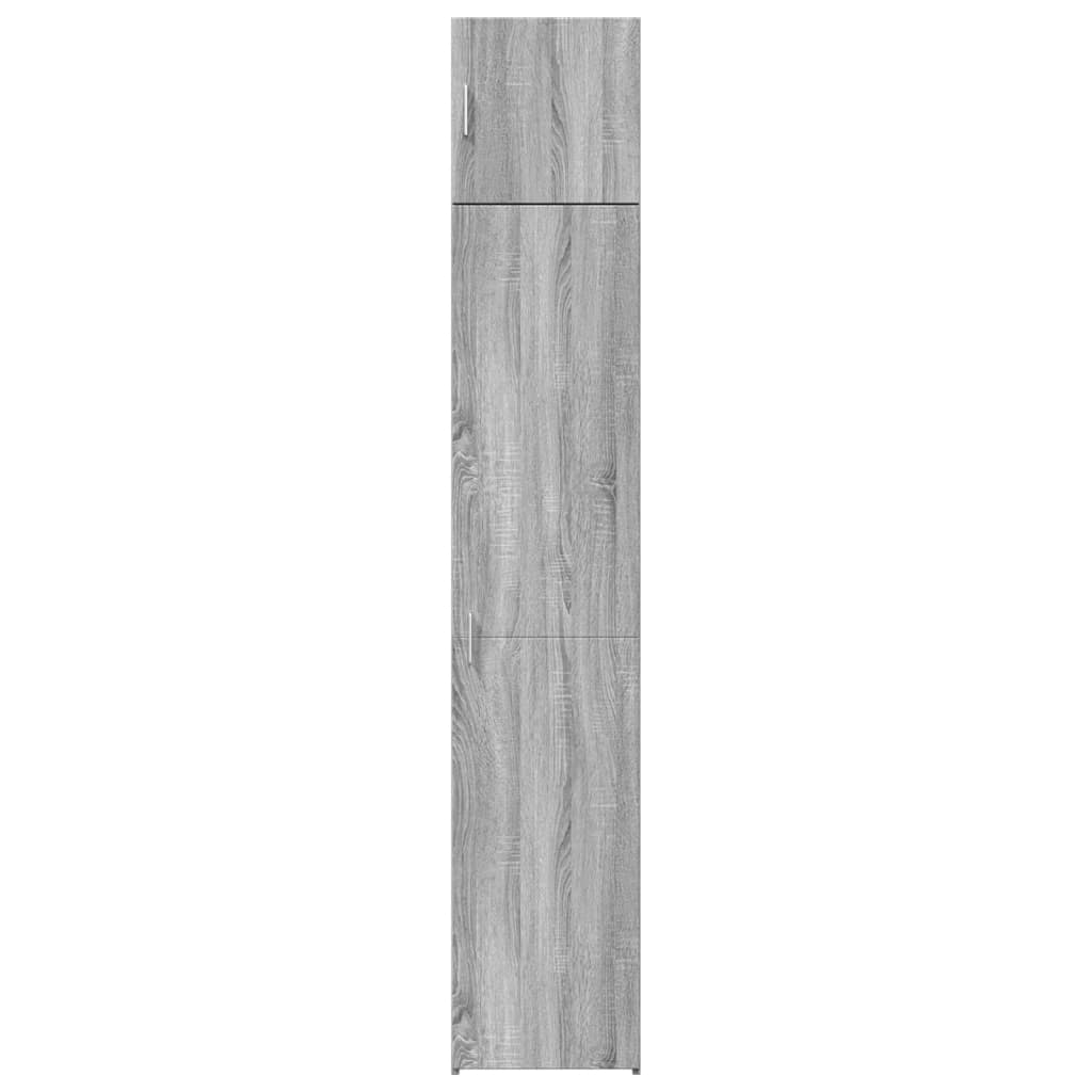 Opbergkast smal 40x42,5x225 cm bewerkt hout grijs sonoma eiken