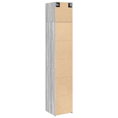Opbergkast smal 40x42,5x225 cm bewerkt hout grijs sonoma eiken