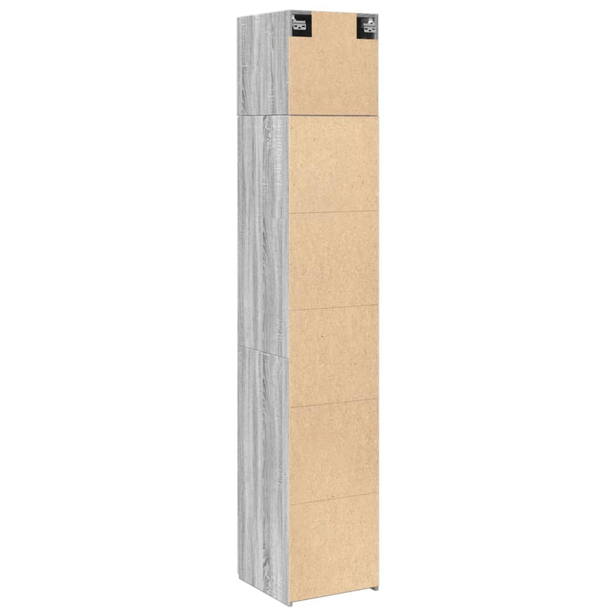 Opbergkast smal 40x42,5x225 cm bewerkt hout grijs sonoma eiken
