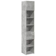 Opbergkast Smal 40X42,5X225 Cm Bewerkt Hout 1 40 x 42.5 x 225 cm Betongrijs