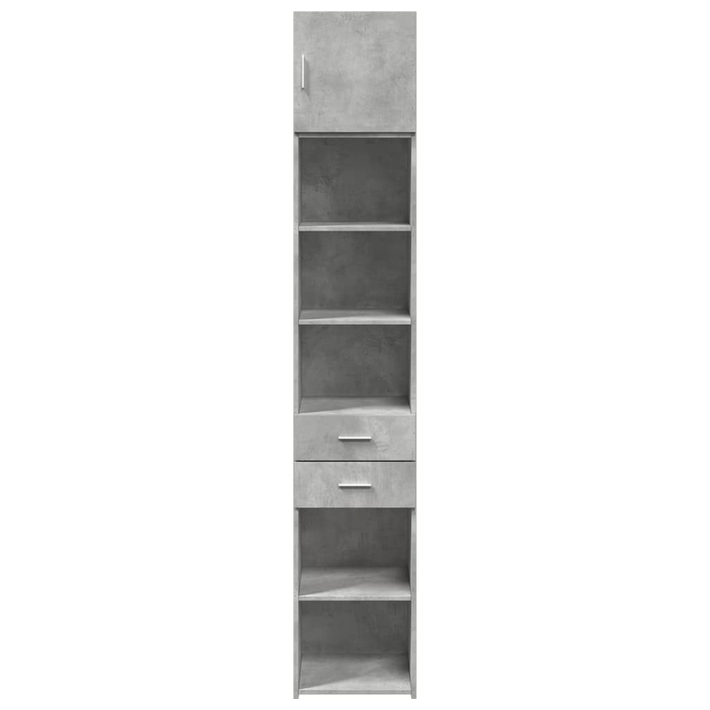 Opbergkast Smal 40X42,5X225 Cm Bewerkt Hout 1 40 x 42.5 x 225 cm Betongrijs