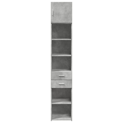 Opbergkast Smal 40X42,5X225 Cm Bewerkt Hout 1 40 x 42.5 x 225 cm Betongrijs