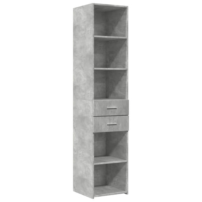 Opbergkast Smal 40X42,5X225 Cm Bewerkt Hout 1 40 x 42.5 x 225 cm Betongrijs