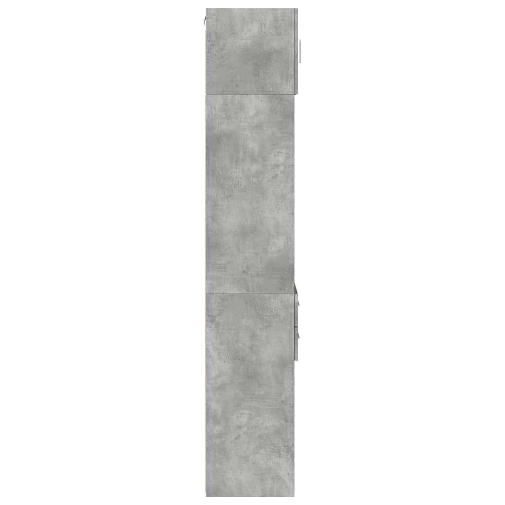Opbergkast Smal 40X42,5X225 Cm Bewerkt Hout 1 40 x 42.5 x 225 cm Betongrijs