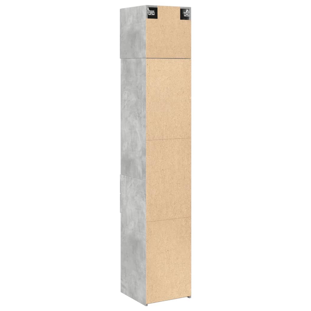 Opbergkast Smal 40X42,5X225 Cm Bewerkt Hout 1 40 x 42.5 x 225 cm Betongrijs