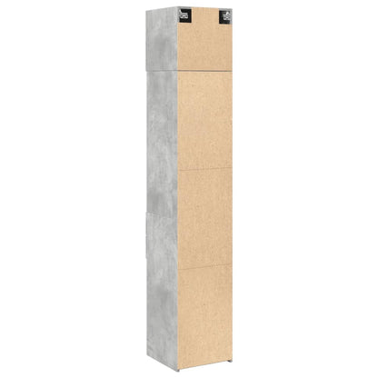 Opbergkast Smal 40X42,5X225 Cm Bewerkt Hout 1 40 x 42.5 x 225 cm Betongrijs