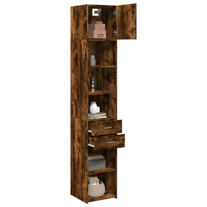 Opbergkast Smal 40X42,5X225 Cm Bewerkt Hout Kleur 1