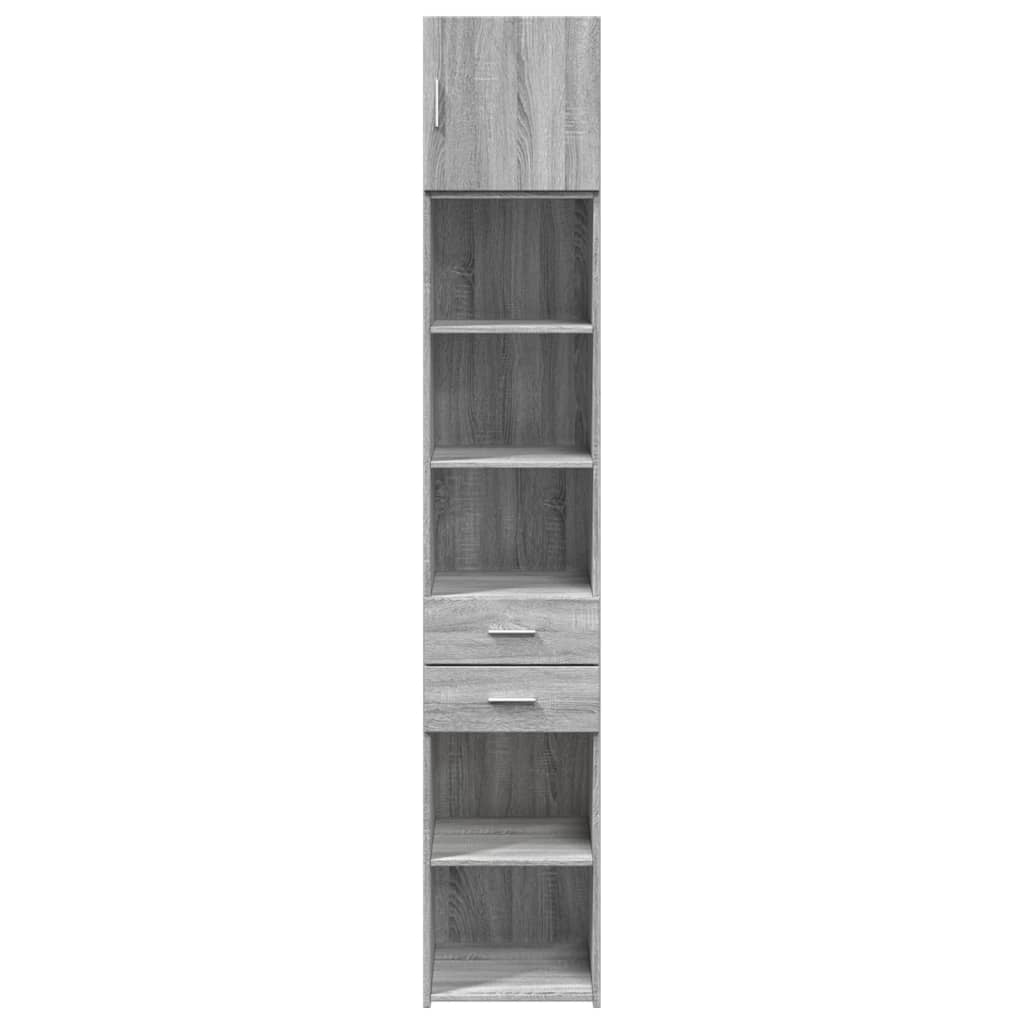 Opbergkast smal 40x42,5x225 cm bewerkt hout grijs sonoma eiken