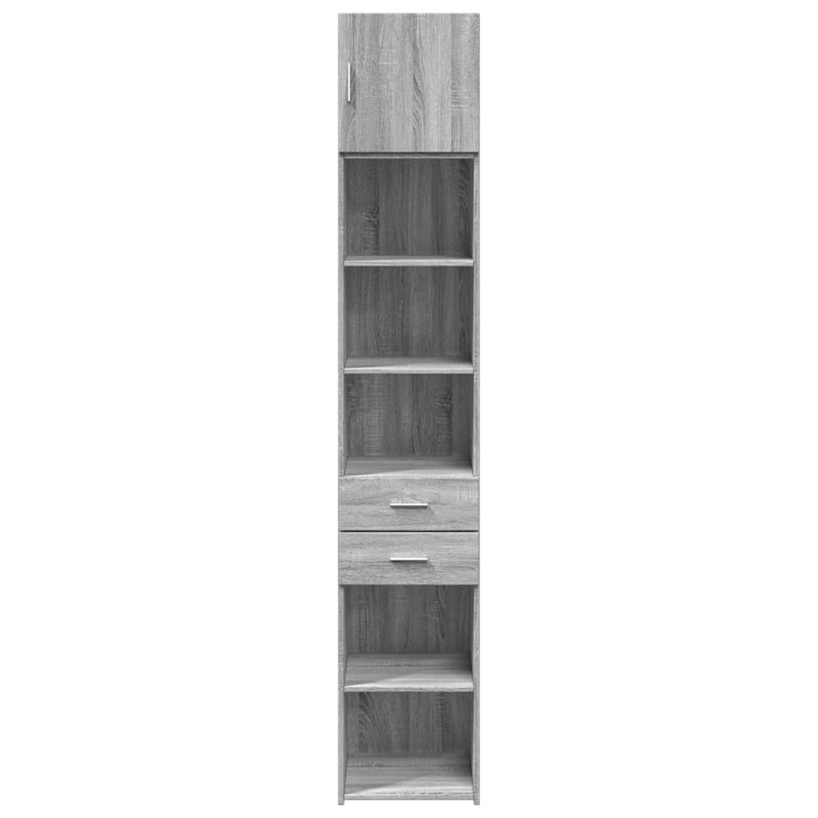 Opbergkast smal 40x42,5x225 cm bewerkt hout grijs sonoma eiken