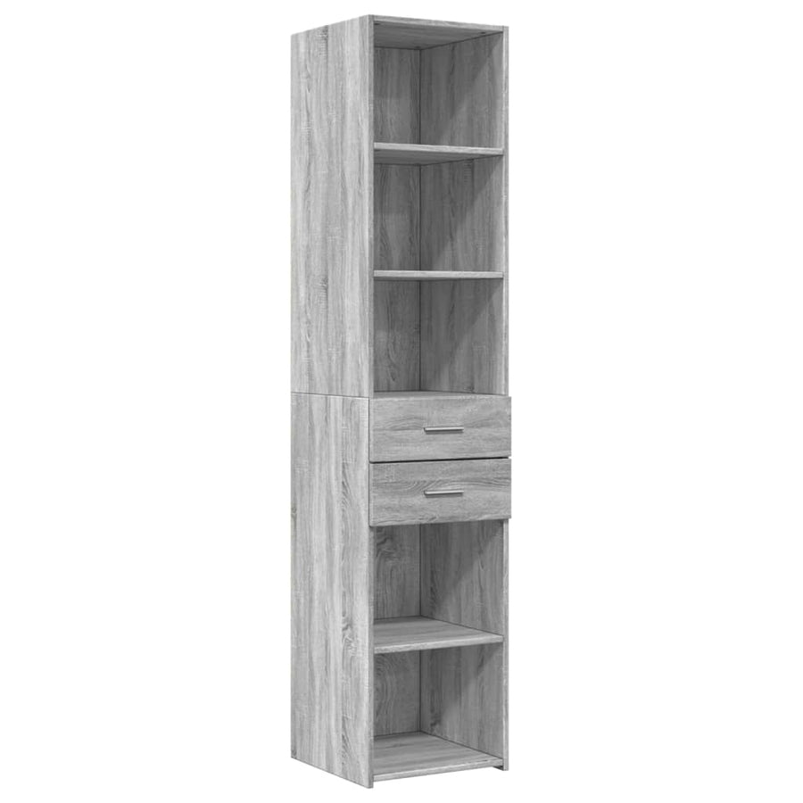 Opbergkast smal 40x42,5x225 cm bewerkt hout grijs sonoma eiken