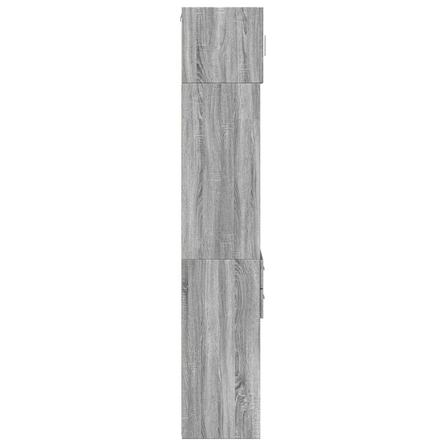 Opbergkast smal 40x42,5x225 cm bewerkt hout grijs sonoma eiken
