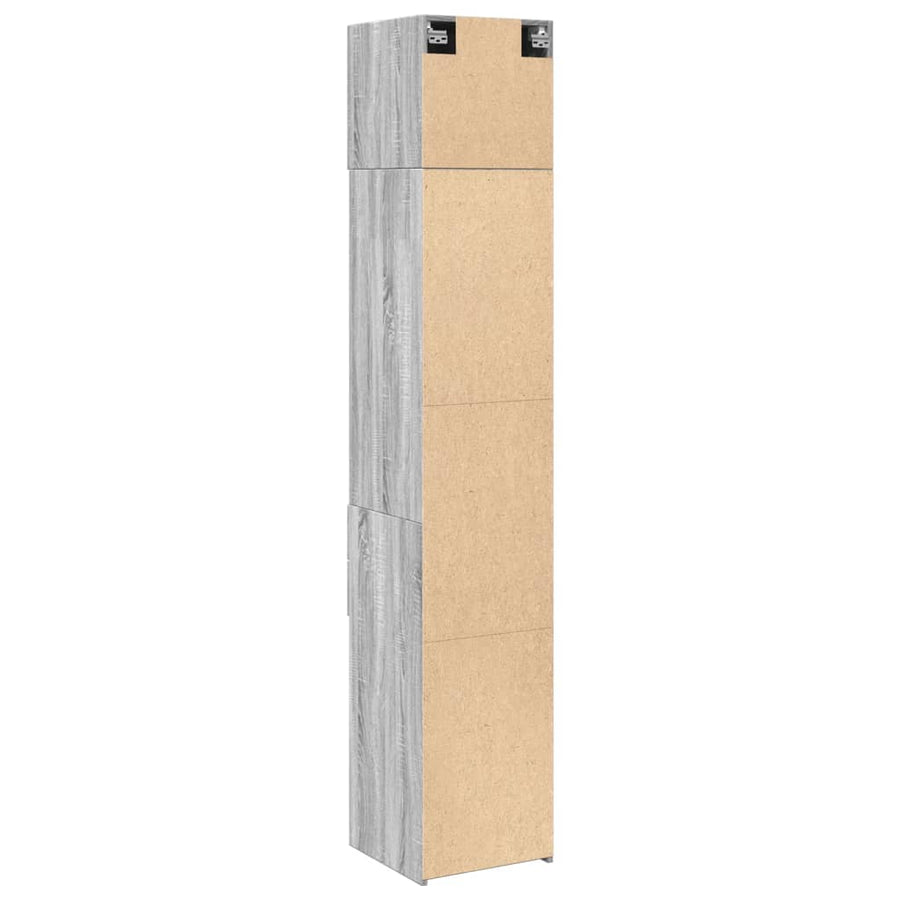 Opbergkast smal 40x42,5x225 cm bewerkt hout grijs sonoma eiken