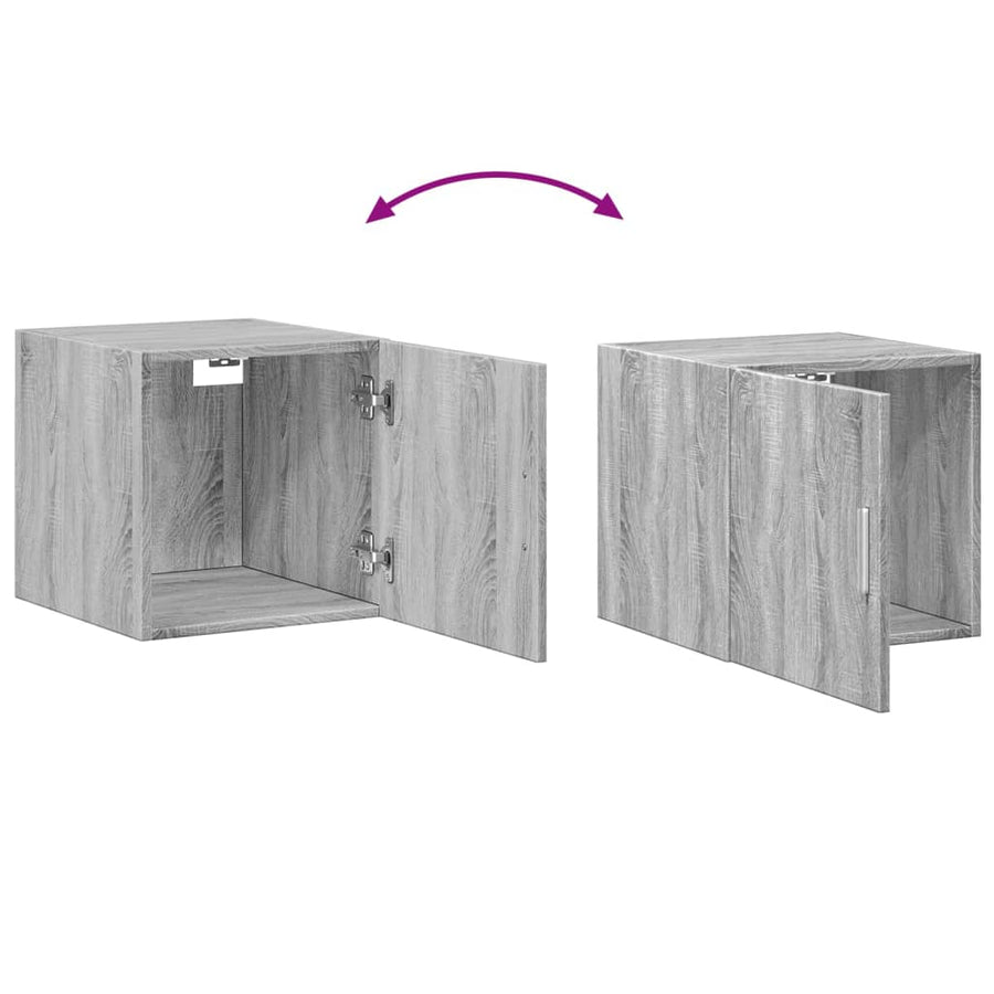 Opbergkast smal 40x42,5x225 cm bewerkt hout grijs sonoma eiken