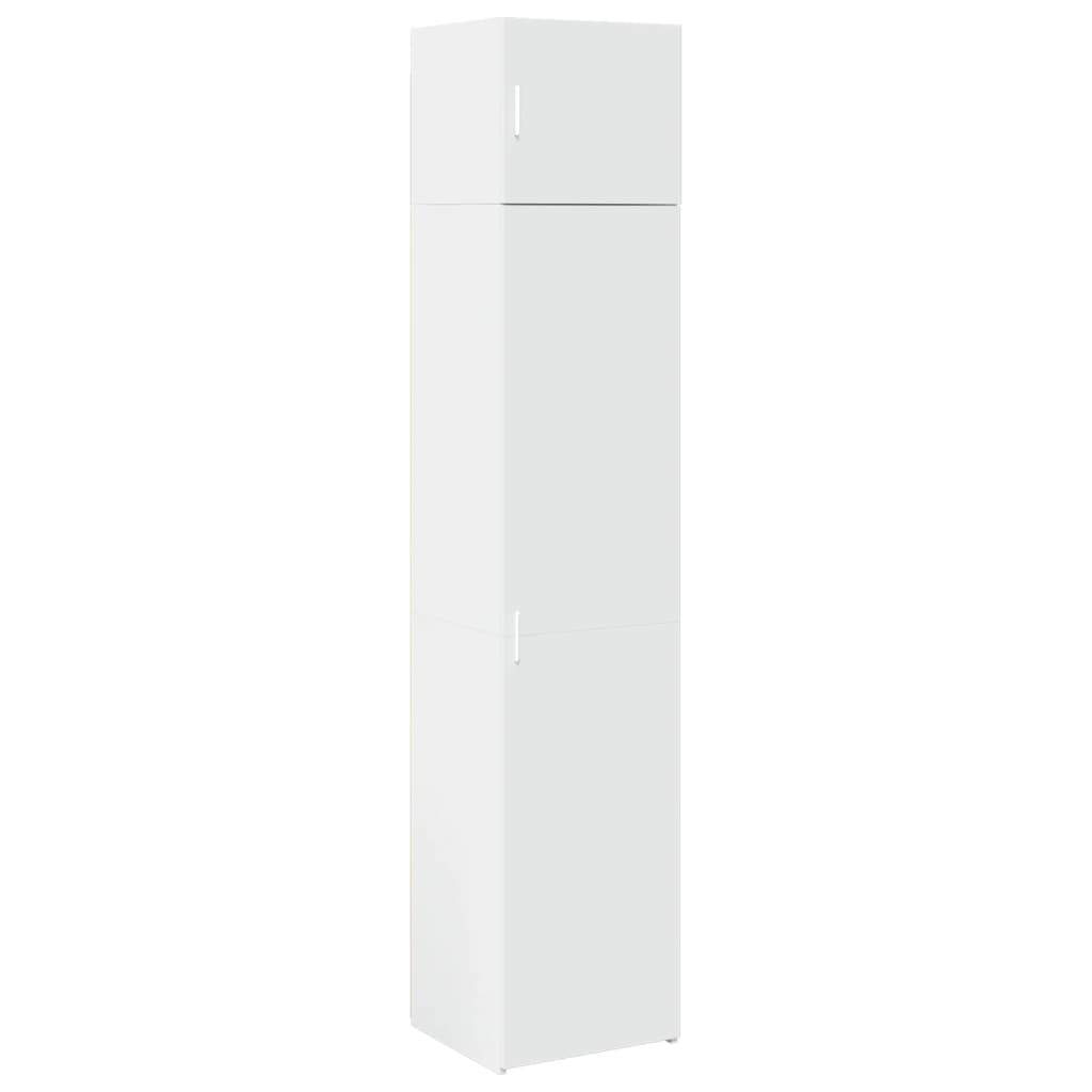 Opbergkast Smal 45X42,5X225 Cm Bewerkt Hout Wit