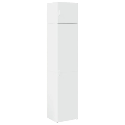 Opbergkast Smal 45X42,5X225 Cm Bewerkt Hout Wit