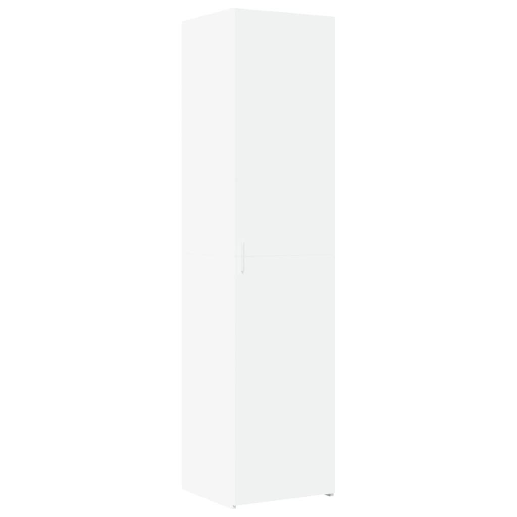Opbergkast Smal 45X42,5X225 Cm Bewerkt Hout Wit