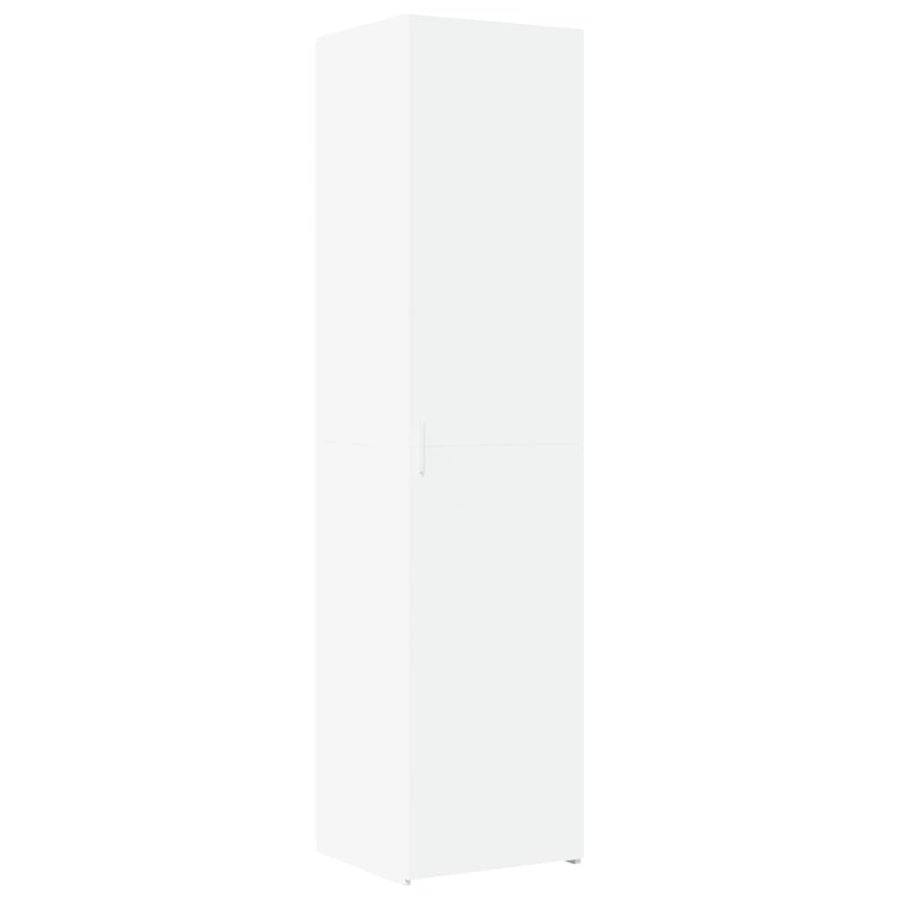 Opbergkast Smal 45X42,5X225 Cm Bewerkt Hout Wit