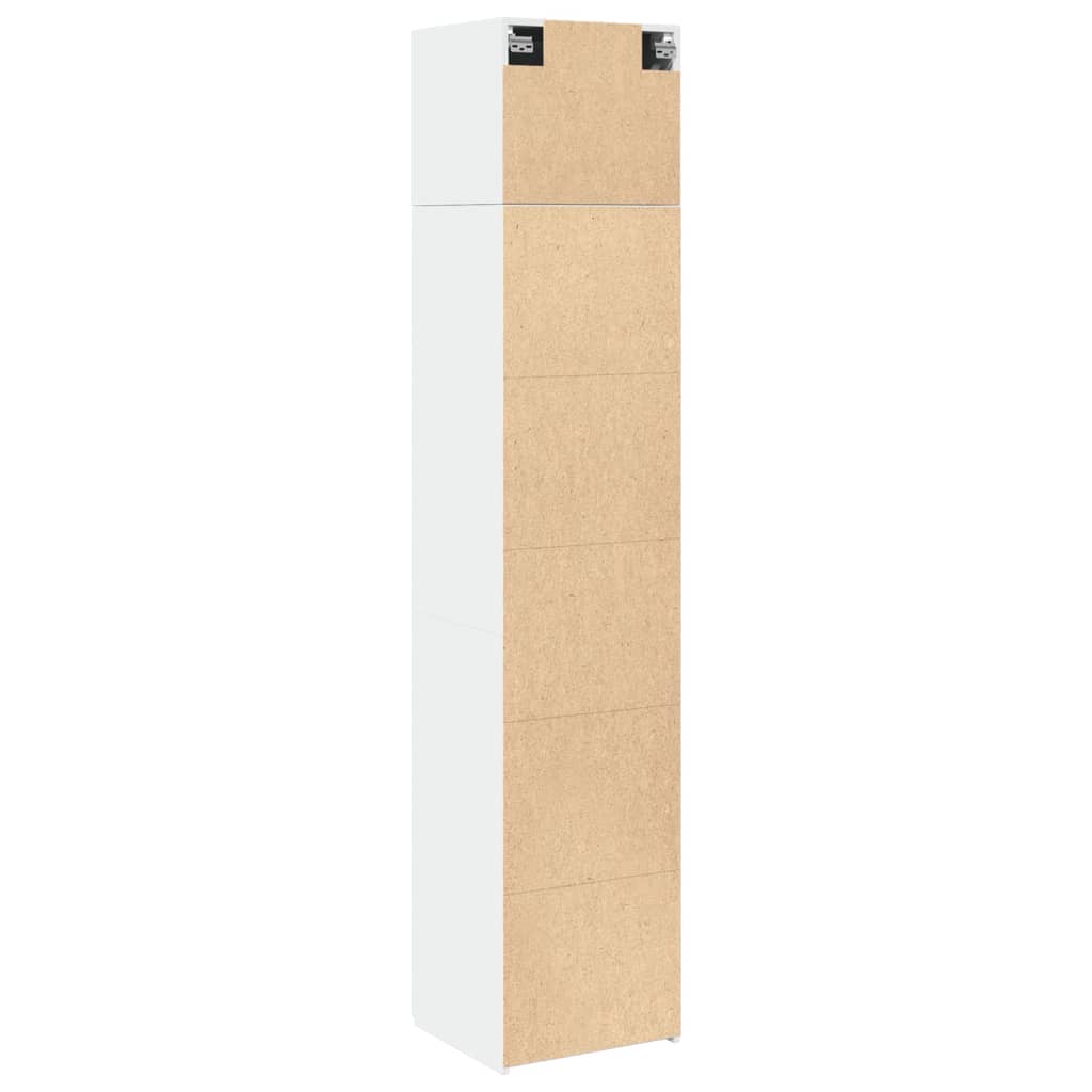 Opbergkast Smal 45X42,5X225 Cm Bewerkt Hout Wit