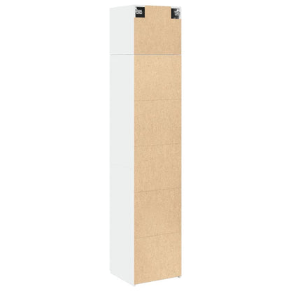 Opbergkast Smal 45X42,5X225 Cm Bewerkt Hout Wit