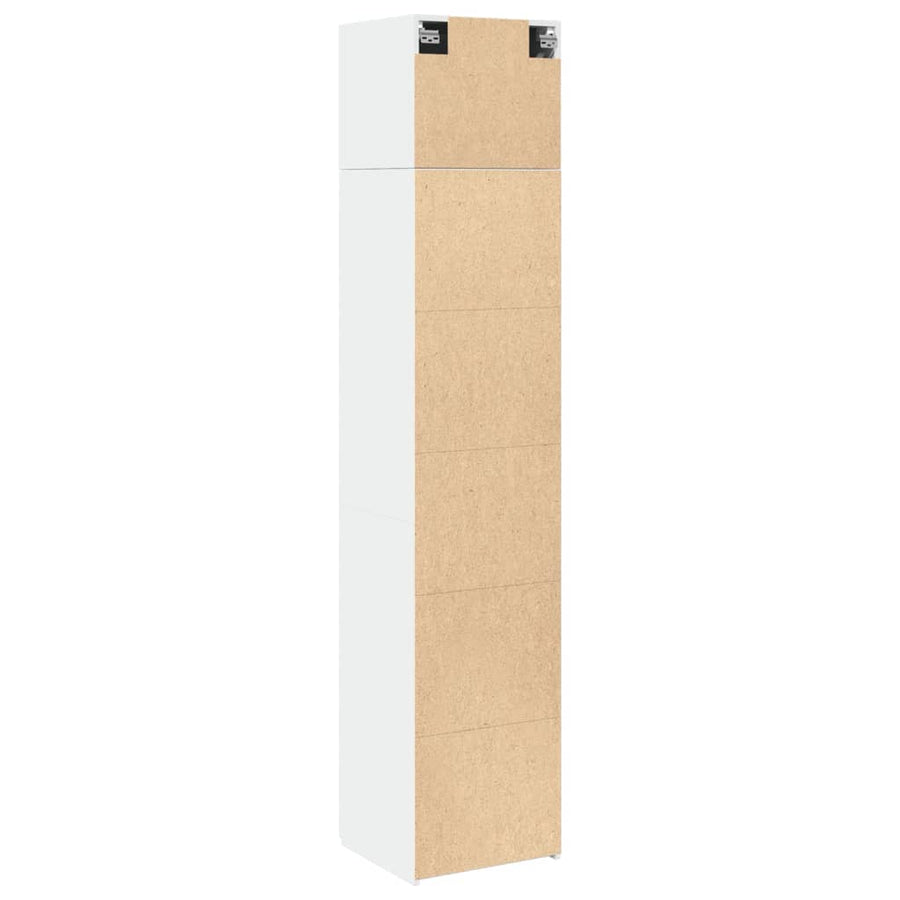 Opbergkast Smal 45X42,5X225 Cm Bewerkt Hout Wit