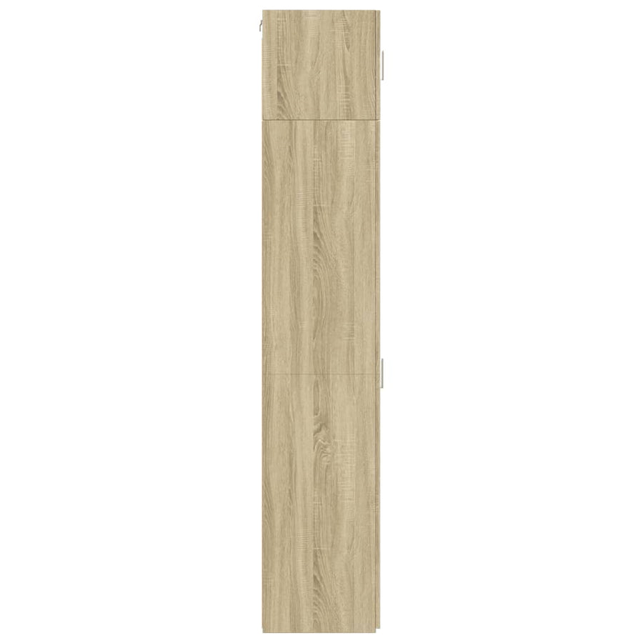 Opbergkast Smal 45X42,5X225 Cm Bewerkt Hout Kleurig Sonoma eiken
