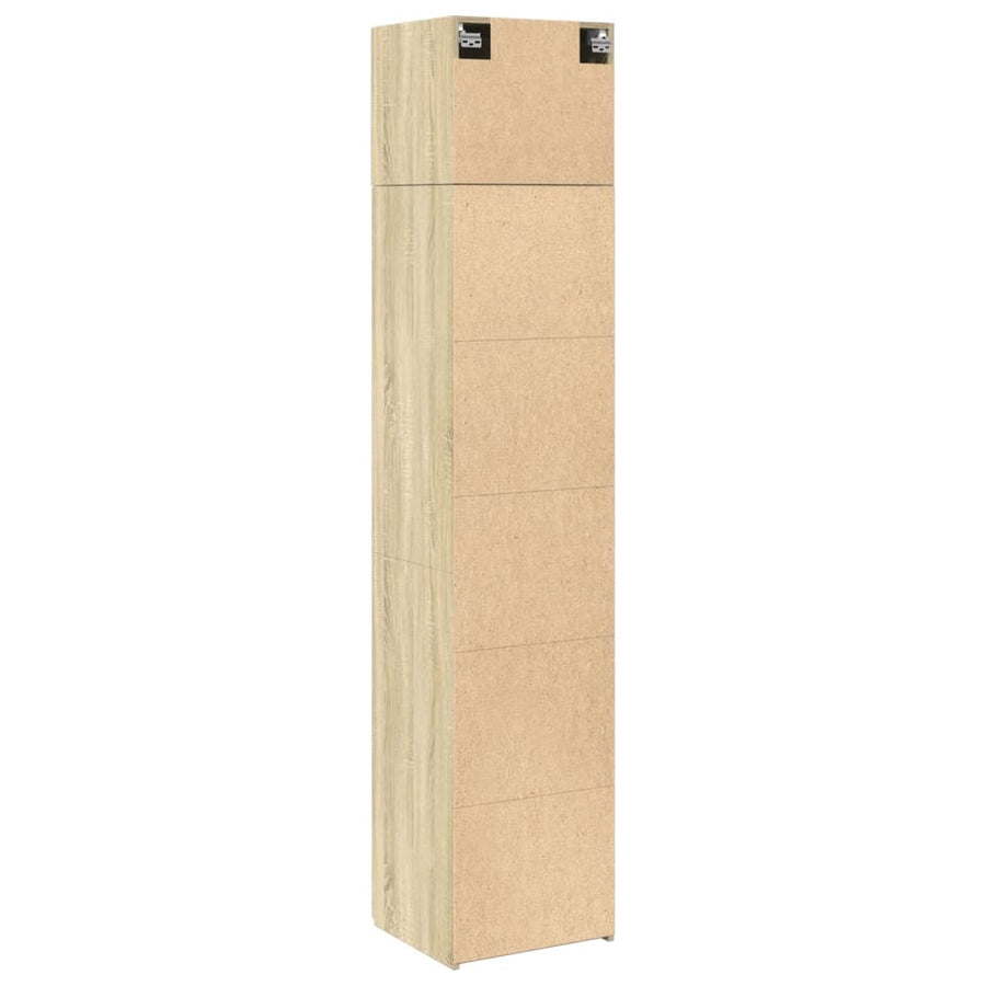 Opbergkast Smal 45X42,5X225 Cm Bewerkt Hout Kleurig Sonoma eiken